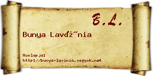 Bunya Lavínia névjegykártya